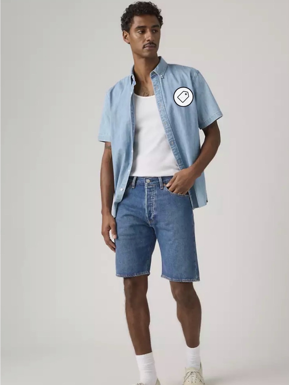 Levi's Light & Mid Blue Denim Shorts